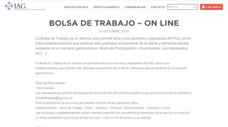 
                            8. Bolsa de trabajo - ON LINE | IAG