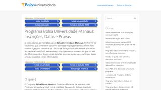 
                            7. Bolsa Universidade Manaus - Programa de Bolsas