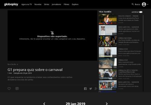 
                            11. Bom Dia Rio | G1 prepara quiz sobre o carnaval | Globoplay