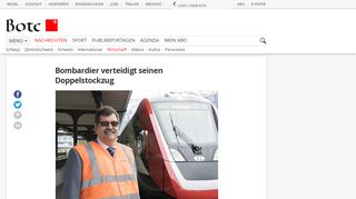 
                            9. Bombardier verteidigt seinen Doppelstockzug | Wirtschaft | Bote der ...