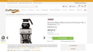 
                            11. Bonamat Matic Kaffeemaschine Festwasser inkl. 2 Glaskannen 1,7l ...