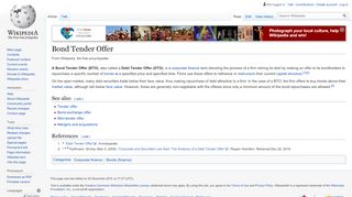 
                            9. Bond Tender Offer - Wikipedia