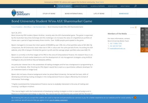 
                            12. Bond University Student Wins ASX Sharemarket Game | Bond ...