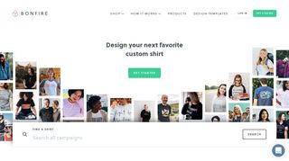 
                            9. Bonfire - Design your own shirt on material you'll love