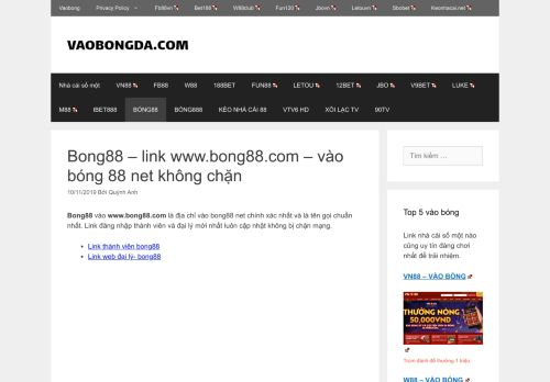 
                            3. BONG88 NET - WWW.BONG88.COM link vào BONG 88 login MỚI NHẤT