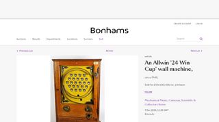 
                            10. Bonhams : An Allwin '24 Win Cup' wall machine, circa 1948,