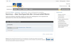 
                            5. bonnus - das Suchportal der Universität Bonn — Universitäts und ...