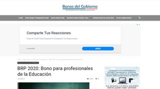 
                            8. Bono de Reconocimiento Profesional o BRP 2018 » Bonos del ...