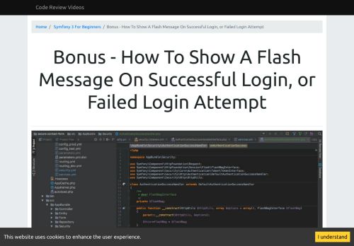 
                            11. Bonus - How To Show A Flash Message On Successful Login, or ...