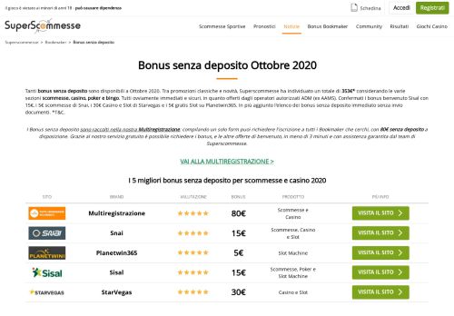 
                            12. Bonus Senza Deposito 2019 - Lista Scommesse e Casino ...