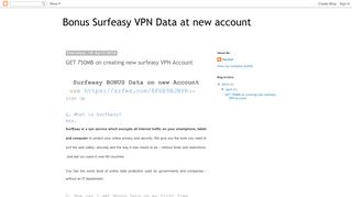 
                            11. Bonus Surfeasy VPN Data at new account: GET 750MB on creating ...
