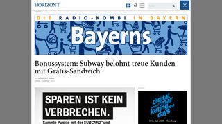 
                            10. Bonussystem: Subway belohnt treue Kunden mit Gratis-Sandwich