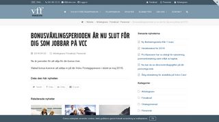 
                            11. Bonusväxlingsperioden är nu slut för dig som jobbar på ... - VFF Pension