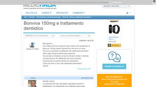 
                            8. Bonviva 150mg e trattamento dentistico - 12.08.2011 | MEDICITALIA.it