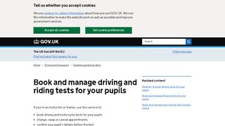 
                            7. Book and manage driving and riding tests for your pupils - GOV.UK