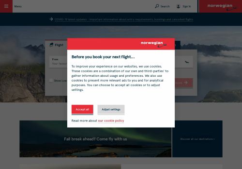 
                            7. Book cheap flights with Norwegian, a low-cost airline