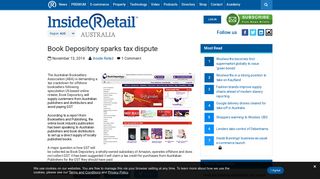 
                            11. Book Depository sparks tax dispute - Inside Retail
