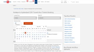 
                            10. Book Kadapa to Hyderabad CGR Travels Bus Tickets Online - Make ...