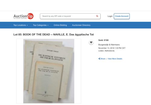 
                            13. BOOK OF THE DEAD -- NAVILLE, E. Das ägyptische Tot - AuctionZip