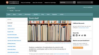 
                            10. Book shelf - Alumni - University of Cambridge