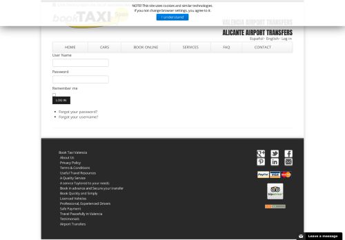 
                            11. Book Taxi Valencia - Log in