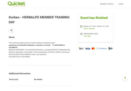 
                            9. Book tickets for Durban - HERBALIFE MEMBER TRAINING DAY ...