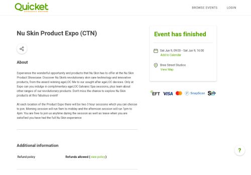 
                            12. Book tickets for Nu Skin Product Expo (CTN) | Quicket