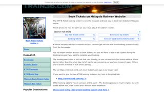 
                            2. Book Tickets on Malaysia Railway KTMB Intranet - Train36.com