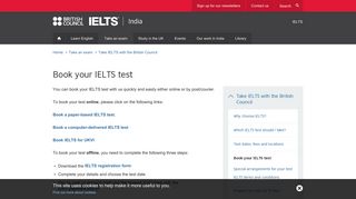 
                            10. Book your IELTS test | British Council