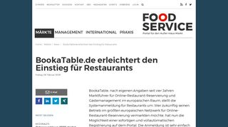 
                            8. BookaTable.de erleichtert den Einstieg für Restaurants - Food Service