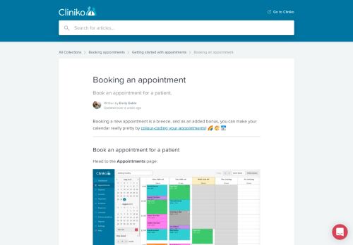 
                            4. Booking an Appointment | Cliniko Help