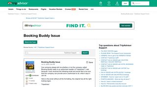 
                            2. Booking Buddy Issue - TripAdvisor Support Forum