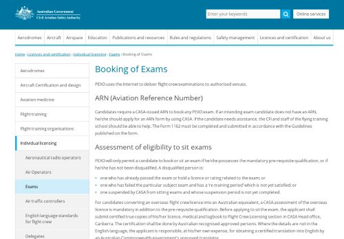 
                            8. Booking of Exams | Civil Aviation Safety Authority