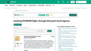 
                            13. booking RYANAIR flight ,through third part travel agency - Air ...