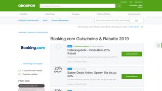 
                            12. Booking.com Gutschein -20% Secret Deals | Februar 2019 | Groupon