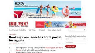 
                            6. Booking.com launches hotel portal for agents: Travel Weekly