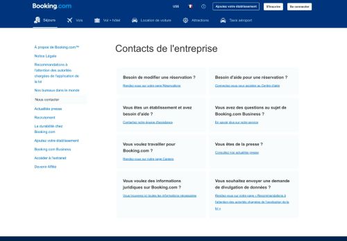 
                            2. Booking.com: Nous contacter