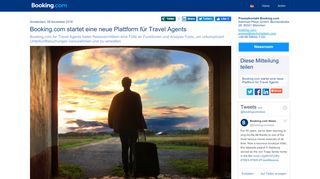 
                            2. Booking.com startet eine neue Plattform für Travel Agents