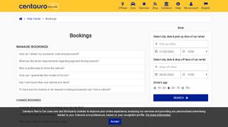 
                            2. Bookings | Centauro Rent a Car