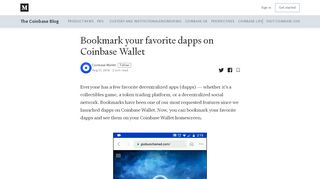 
                            6. Bookmark your favorite dapps on Coinbase Wallet – The Coinbase Blog