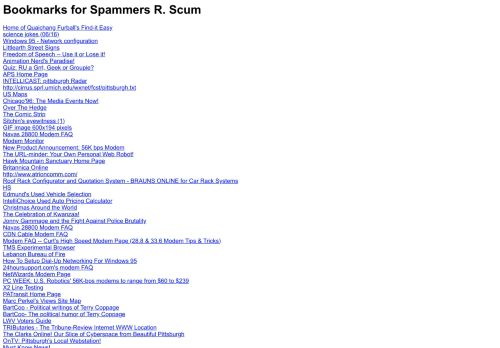 
                            11. Bookmarks for Spammers R. Scum