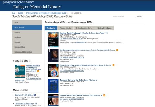 
                            10. Books & eBooks - Special Masters in Physiology (SMP) Resource ...