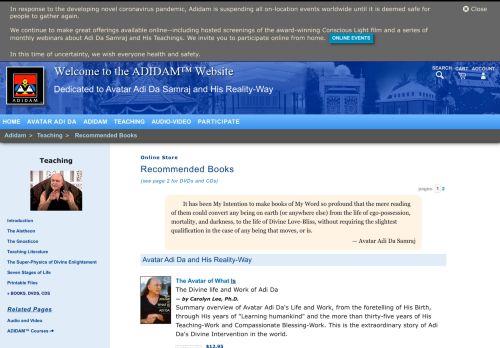 
                            4. Bookstore - Books about Avatar Adi Da - Adidam