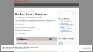 
                            7. Boolean Search Generator | Recruiter's Today