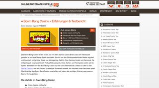 
                            7. Boom Bang Casino » Erfahrungen & Testbericht