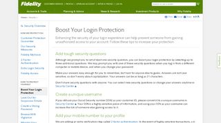 
                            4. Boost Your Login Protection - Fidelity Investments