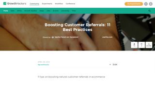 
                            6. Boosting Customer Referrals: 11 Best Practices - GrowthHackers