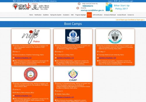 
                            10. Boot Camps - Startup Bihar - bihar.gov.in