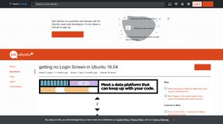 
                            1. boot - getting no Login Screen in Ubuntu 16.04 - Ask Ubuntu