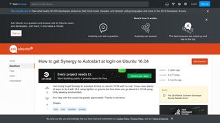 
                            4. boot - How to get Synergy to Autostart at login on Ubuntu 16.04 - Ask ...